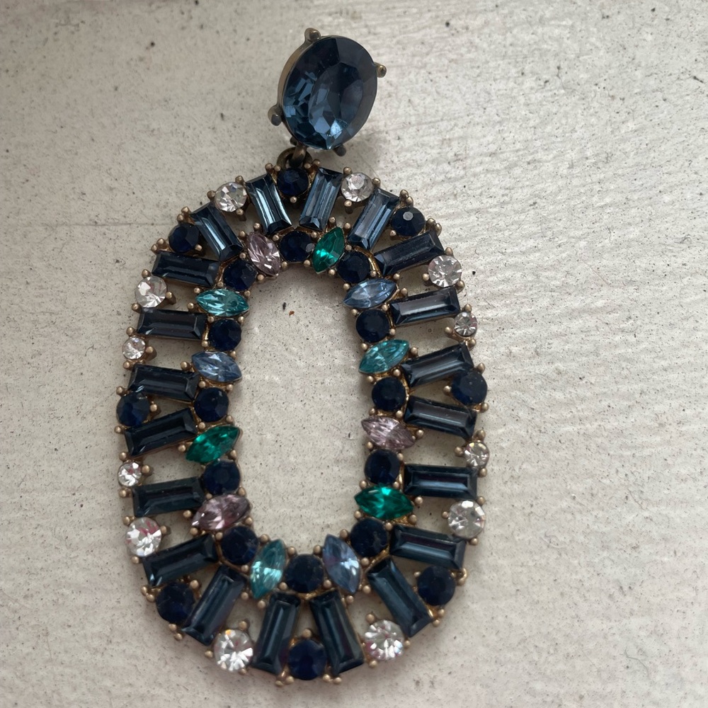 Multicolored Stone Statement Earrings - image 2